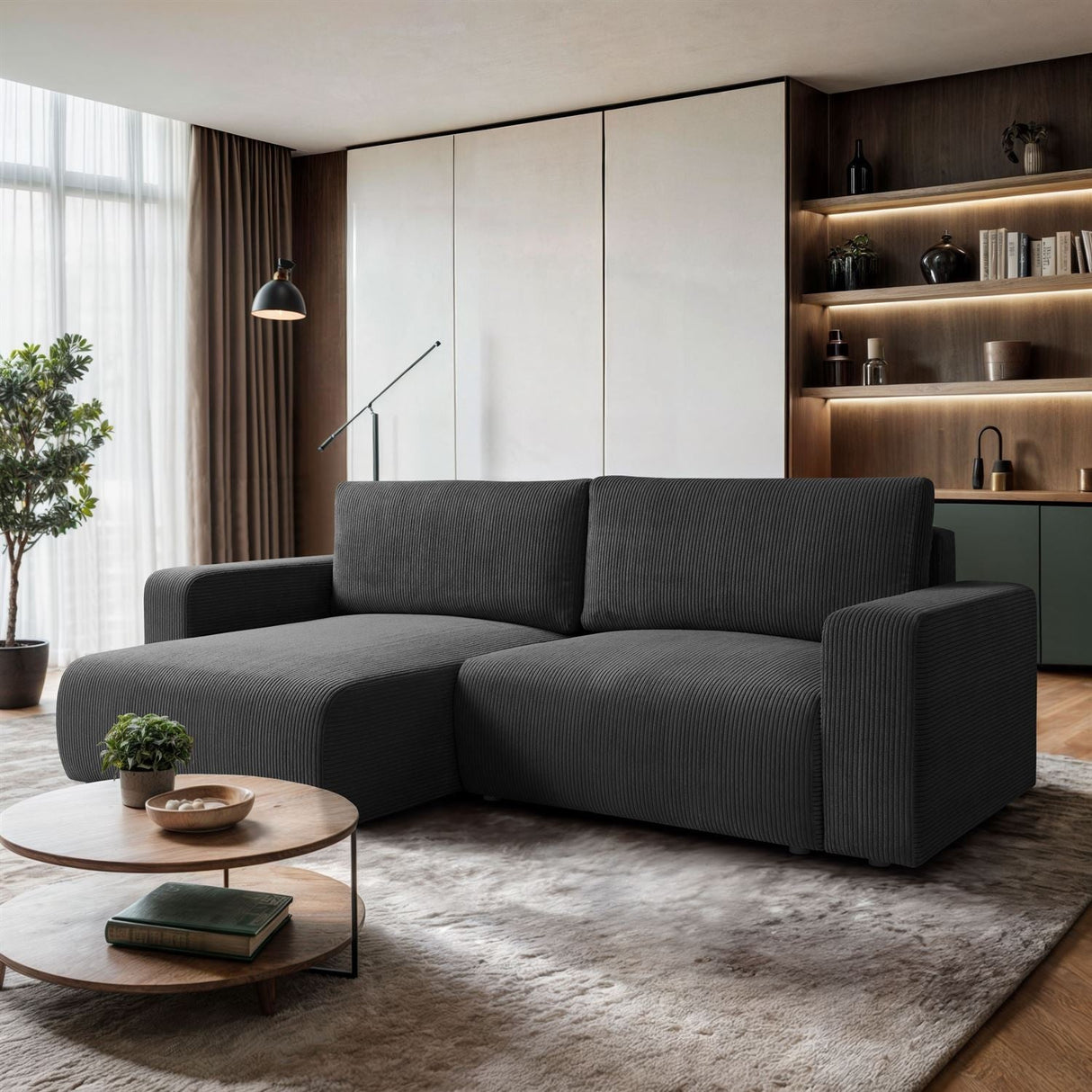ECKSOFA BETT OPTI 247CM FEDERN + SCHAUM