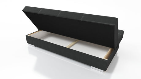SOFA BETT AXEL 195CM SAWANA 14 SCHWARZ / FEDERN + SCHAUMSTOFF