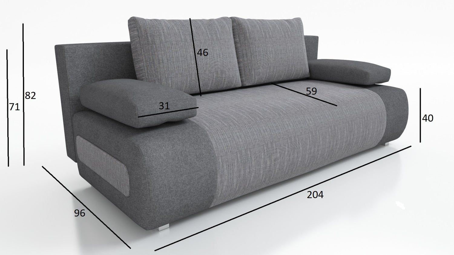 NOWY!! SOFA ROZKŁADANA MIA 204CM BERLIN 03 SAWANA 16