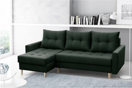 ECKSOFA BETT BRIAN 222x140CM 2X STAURAUM  Universal  ECKE RECHTS/LINKS  / BONELLFEDERN + SCHAUMSTOFF