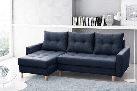 ECKSOFA BETT BRIAN 222x140CM 2X STAURAUM  Universal  ECKE RECHTS/LINKS  / BONELLFEDERN + SCHAUMSTOFF