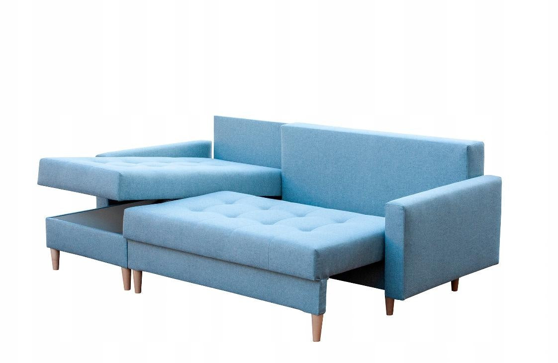 ECKSOFA BETT BRIAN 222x140CM 2X STAURAUM  Universal  ECKE RECHTS/LINKS  / BONELLFEDERN + SCHAUMSTOFF