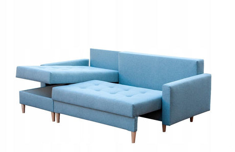 ECKSOFA BETT BRIAN 222x140CM 2X STAURAUM  Universal  ECKE RECHTS/LINKS  / BONELLFEDERN + SCHAUMSTOFF