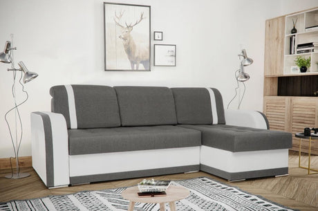 ECKSOFA BETT DINA 236CM 2X STAURAUM FARBAUSWAHL UNIVERSALE ECKE RECHTS/LINKS ECKE / BONELLFEDERN + SCHAUMSTOFF