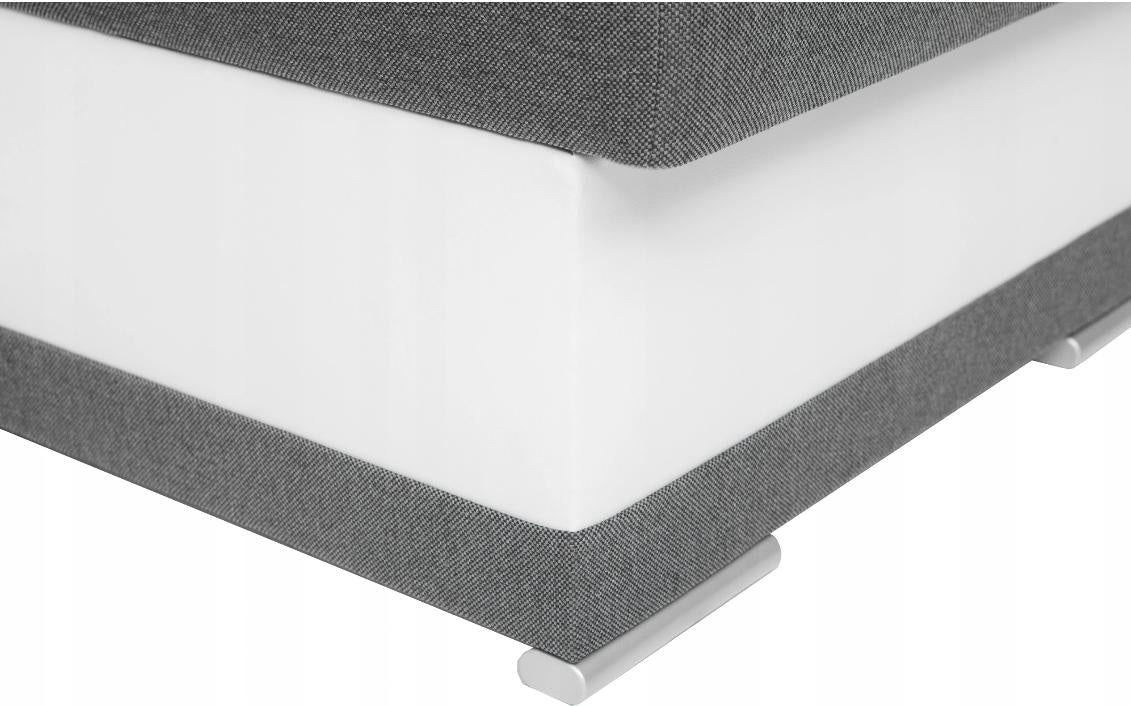 ECKSOFA BETT DINA 236CM 2X STAURAUM GRAU/SCHWARZ INARI 91/1114 UNIVERSALE ECKE RECHTS/LINKS ECKE / BONELLFEDERN + SCHAUMSTOFF