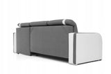 ECKSOFA BETT DINA 236CM 2X STAURAUM GRAU/SCHWARZ INARI 91/1114 UNIVERSALE ECKE RECHTS/LINKS ECKE / BONELLFEDERN + SCHAUMSTOFF