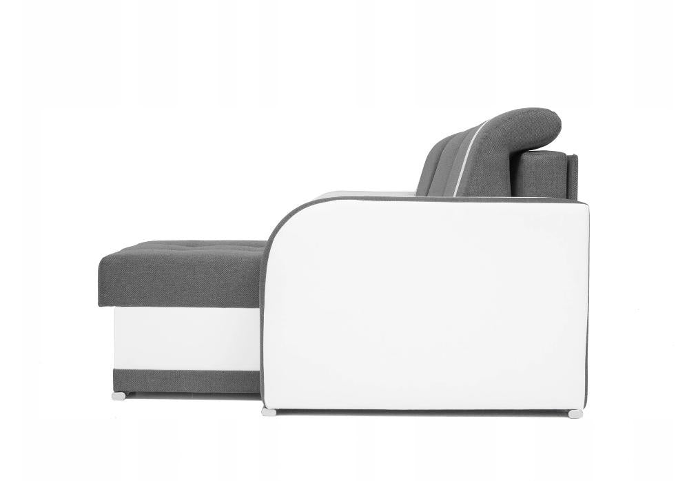 ECKSOFA BETT DINA 236CM 2X STAURAUM GRAU/SCHWARZ INARI 91/1114 UNIVERSALE ECKE RECHTS/LINKS ECKE / BONELLFEDERN + SCHAUMSTOFF