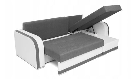 ECKSOFA BETT DINA 236CM 2X STAURAUM INARI 96 / 1114 UNIVERSALE ECKE RECHTS/LINKS ECKE / BONELLFEDERN + SCHAUMSTOFF