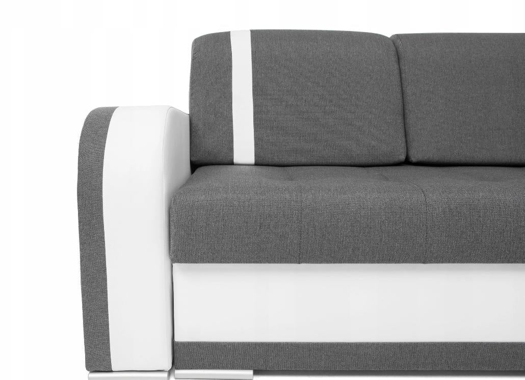 ECKSOFA BETT DINA 236CM 2X STAURAUM GRAU/SCHWARZ INARI 91/1114 UNIVERSALE ECKE RECHTS/LINKS ECKE / BONELLFEDERN + SCHAUMSTOFF