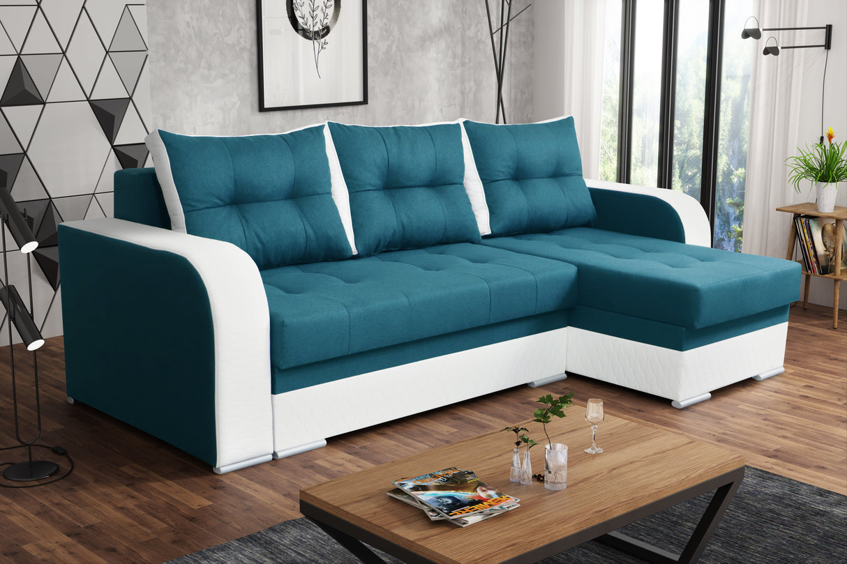 ECKSOFA BETT SAM TWIST 12 / 1115 236CM 2X STAURAUM universal RECHTE/LINKE ECKE / BONELLFEDERN + SCHAUM