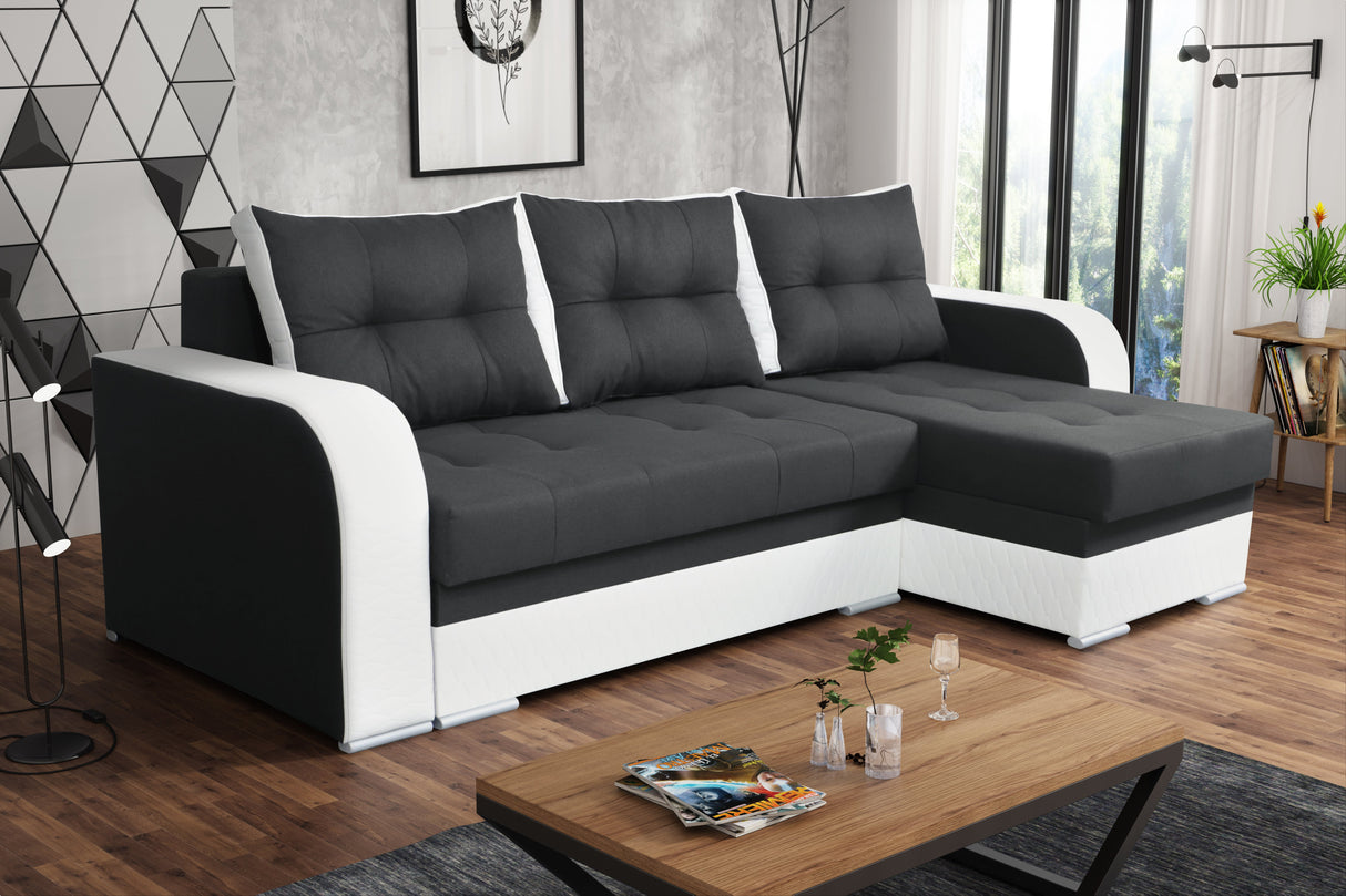 ECKSOFA BETT SAM TWIST 20 / 1115 236CM 2X STAURAUM universal RECHTE/LINKE ECKE / BONELLFEDERN + SCHAUMSTOFF