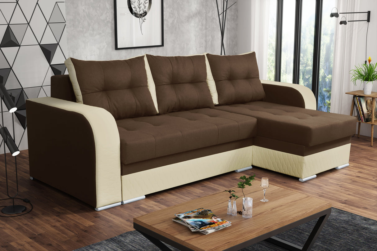 ECKSOFA BETT SAM TWIST 7 / 1124 236CM 2X STAURAUM universal RECHTE/LINKE ECKE / BONELLFEDERN + SCHAUM