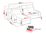 UNIVERSAL CORNER SOFA BED ASTEE 235CM ASTI29 EASY CLEAN FABRIC ADJUSTABLE HEADREST / SPRINGS + FOAM