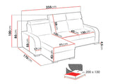 UNIVERSAL CORNER SOFA BED ASTEE 235CM ASTI8 EASY CLEAN FABRIC ADJUSTABLE HEADREST / SPRINGS + FOAM