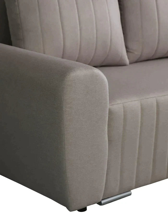 ECKSOFA BETT MALIBU 248CM MALMO 08 / UNIVERSAL RECHTE/LINKE ECKE / SCHAUM