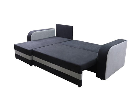 ECKSOFA BETT ALEXA GRAU / SCHWARZ 238cm universal RECHTE/LINKE ECKE / SCHAUM