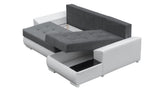 ECKSOFA BETT LONDON 2315/W53 252CM 2X STAURAUM FLECKENBESTÄNDIGER LEICHT ZU REINIGENDER STOFF / BONELLFEDERN + SCHAUMSTOFF