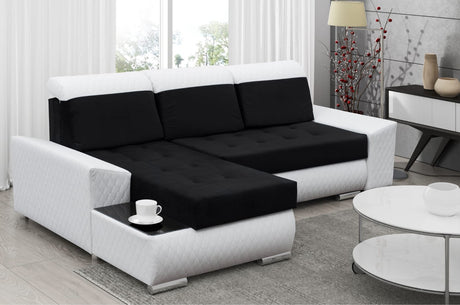 ECKSOFA BETT LONDON 2316/1115/60 252CM 2X STAURAUM FLECKENRESISTENTER LEICHT ZU REINIGENDER STOFF / BONELLFEDERN + SCHAUMSTOFF
