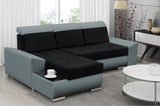 ECKSOFA BETT LONDON 2316/1132 252CM 2X STAURAUM FLECKENRESISTENTER LEICHT ZU REINIGENDER STOFF / BONELLFEDERN + SCHAUM