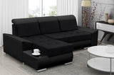 ECKSOFA BETT LONDON 2316/1114/60 252CM 2X STAURAUM FLECKSCHUTZ LEICHT ZU REINIGENDER STOFF / BONELLFEDERN + SCHAUMSTOFF