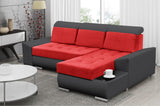 ECKSOFA BETT LONDON 2309/20/60 252CM 2X STAURAUM FLECKENRESISTENTER EINFACH ZU REINIGENDER STOFF / BONELLFEDERN + SCHAUMSTOFF