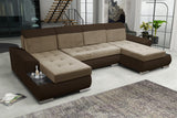 ECKSOFA BETT LONDON U-FORM 2303/1113/60 322CM 3X STAURAUM FLECKENRESISTENTER LEICHT ZU REINIGENDER STOFF / BONELLFEDERN + SCHAUM