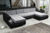 ECKSOFA BETT LONDON U-FORM 2314/1114/60 322CM 3X STAURAUM FLECKENRESISTENTER LEICHT ZU REINIGENDER STOFF / BONELLFEDERN + SCHAUM