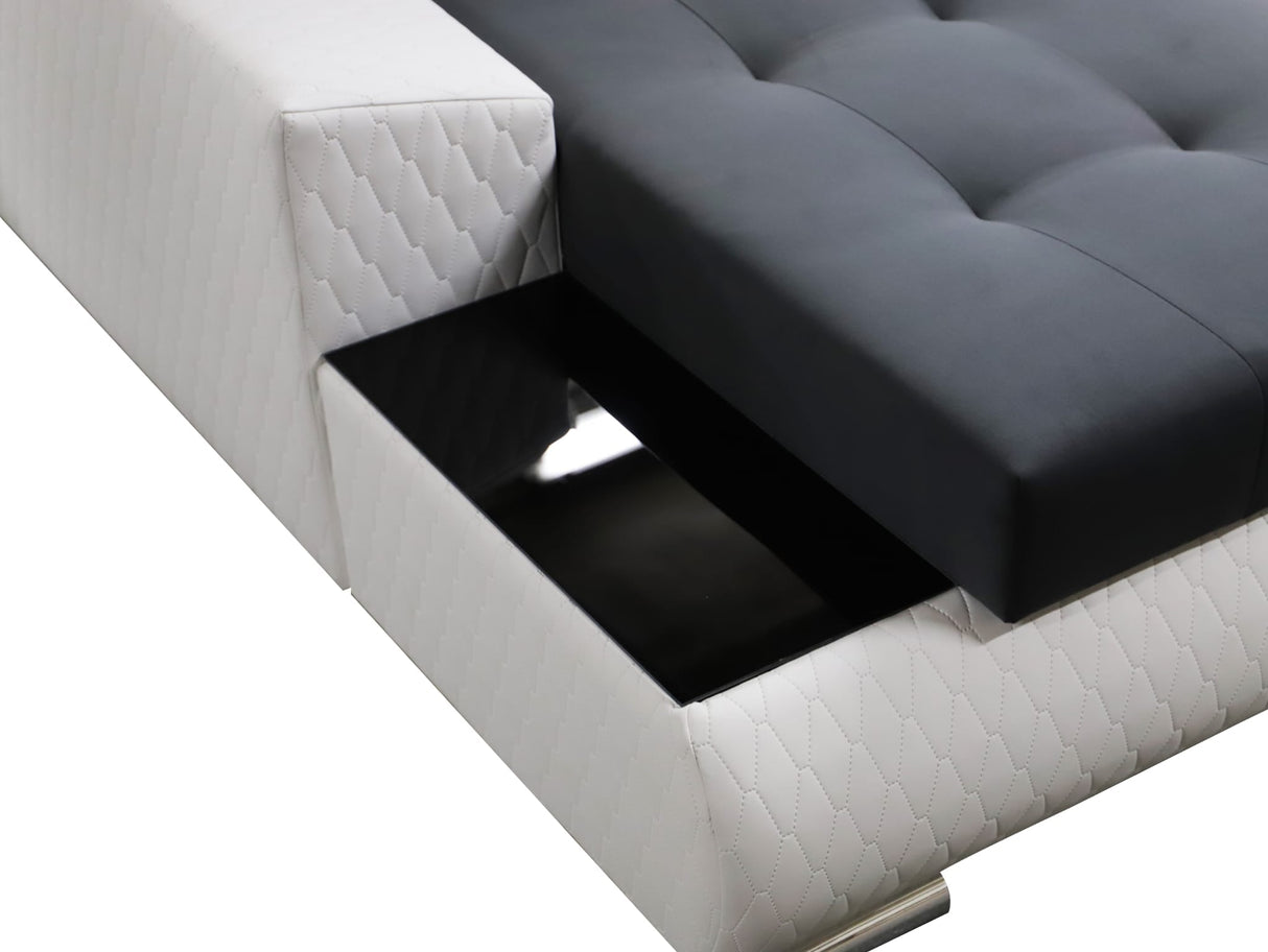 ECKSOFA BETT LONDON U-FORM 2316/1115/60 322CM 3X STAURAUM FLECKENRESISTENTER LEICHT ZU REINIGENDER STOFF / BONELLFEDERN + SCHAUMSTOFF
