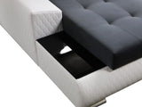 ECKSOFA BETT LONDON U-FORM 2304/1116/60 322CM 3X STAURAUM FLECKENRESISTENTER LEICHT ZU REINIGENDER STOFF / BONELLFEDERN + SCHAUMSTOFF