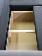 ECKSOFA BETT KEN GRAU/SCHWARZ 14+15 222cm universal RECHTE/LINKE ECKE / SCHAUM