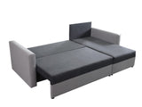 ECKSOFA BETT KEN SCHWARZ/ROT 15+22 222cm universal RECHTE/LINKE ECKE / SCHAUM