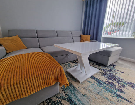 NEU! ECKSOFA BETT ASTEE U-FORM LEICHT ZU REINIGENDER STOFF VERSTELLBARE KOPFSTÜTZE / FEDERN + SCHAUM