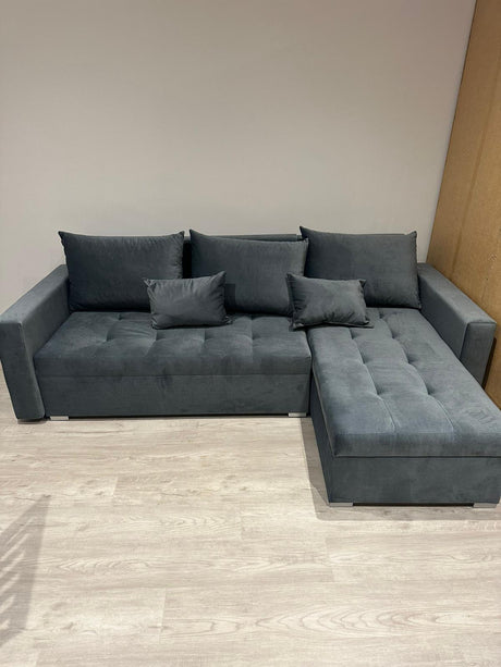 UNIVERSAL ECKSOFA BETT LOTUS 229CM GRAU PAROS 06 2X STAURAUM / SCHAUM 2X STAURAUM
