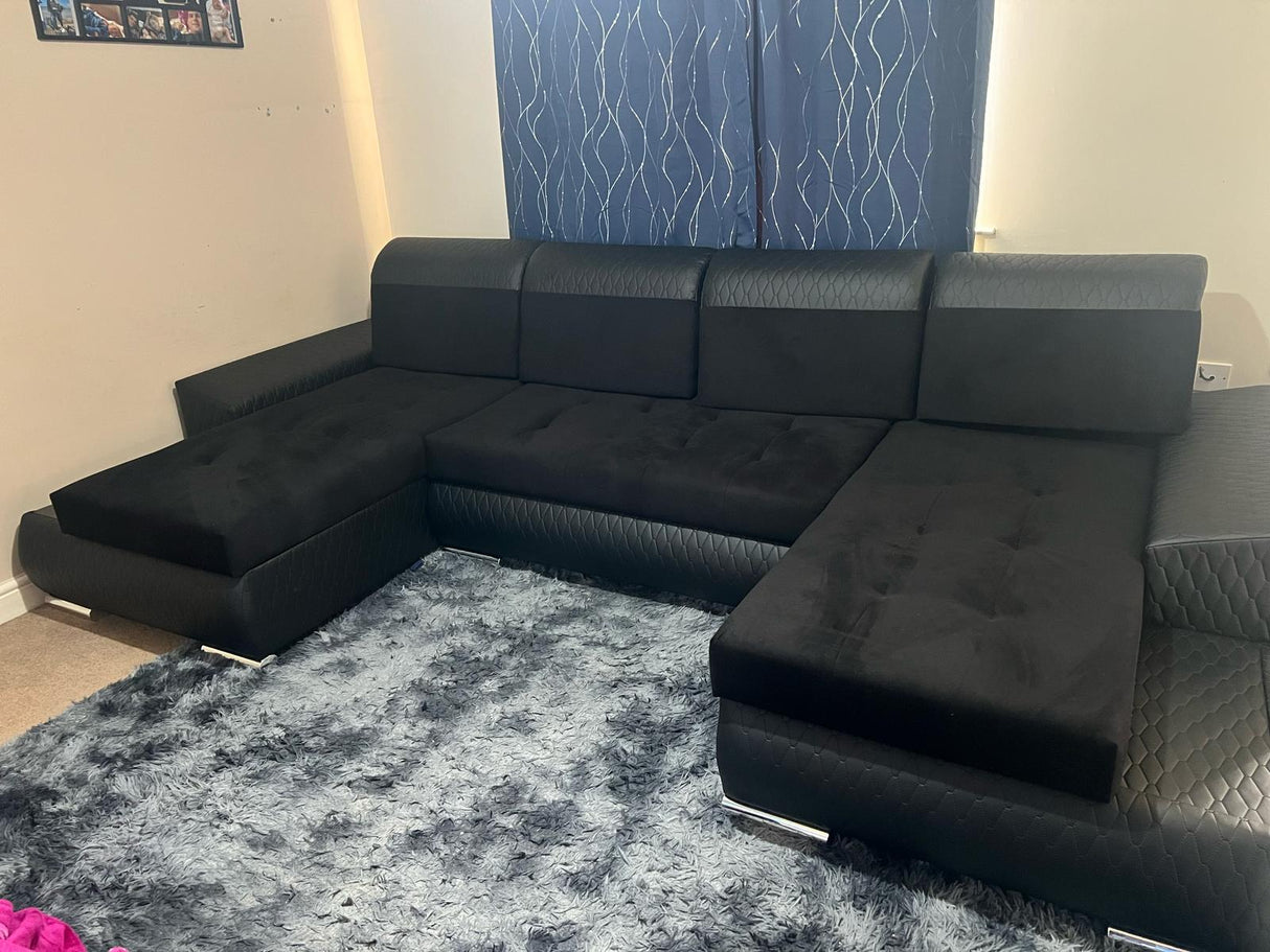 ECKSOFA BETT LONDON U-FORM 2316/1114/60 322CM 3X STAURAUM FLECKENRESISTENTER LEICHT ZU REINIGENDER STOFF / BONELLFEDERN + SCHAUM