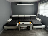 ECKSOFA BETT LONDON U-FORM 2316/1115/60 322CM 3X STAURAUM FLECKENRESISTENTER LEICHT ZU REINIGENDER STOFF / BONELLFEDERN + SCHAUMSTOFF
