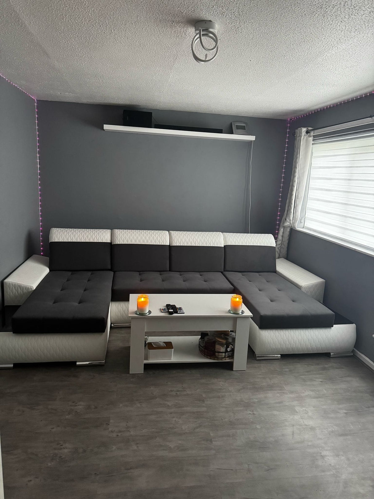 ECKSOFA BETT LONDON U-FORM 2316/1115/60 322CM 3X STAURAUM FLECKENRESISTENTER LEICHT ZU REINIGENDER STOFF / BONELLFEDERN + SCHAUMSTOFF