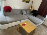 ECKSOFA BETT TOKYO GRAU/WEISS 278cm TATUM 279 / SOFT 17 / FEDERN + SCHAUM