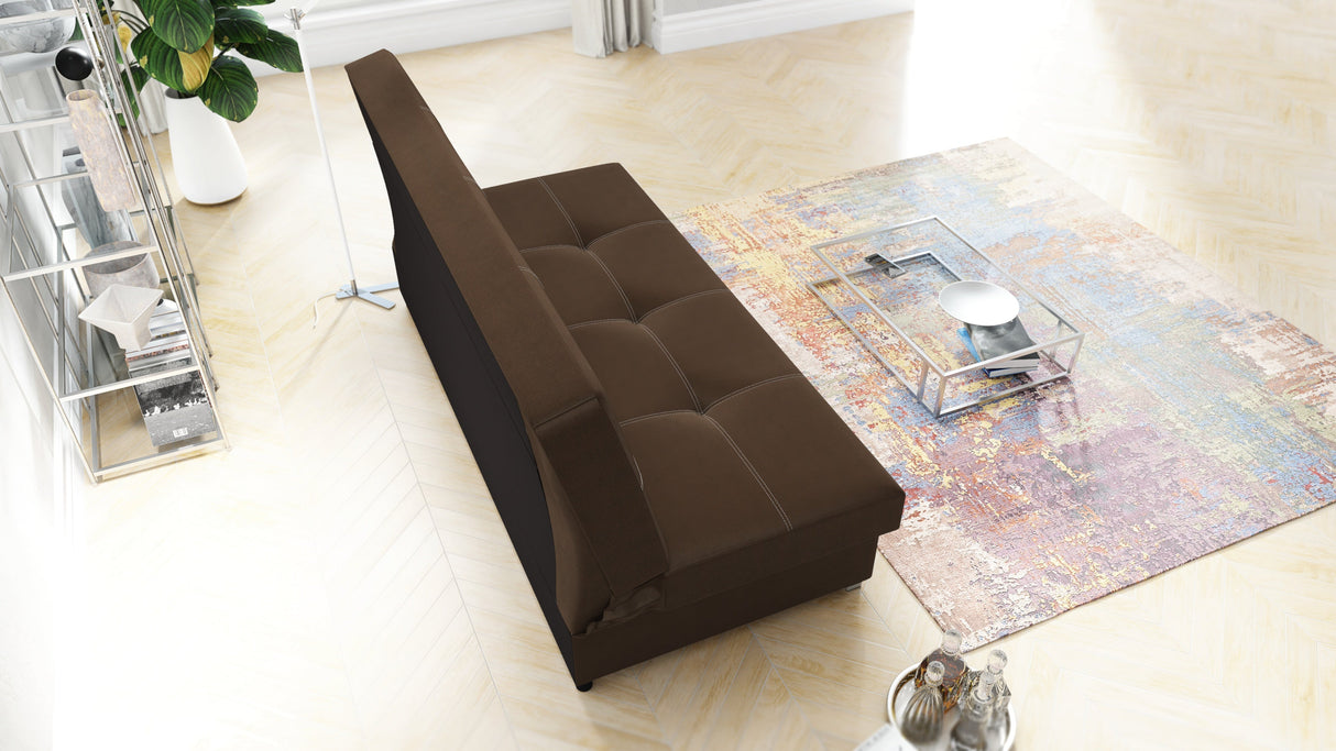 Slaapbank Axel 195cm Sawana 16 Bruin / Veren + Schuim