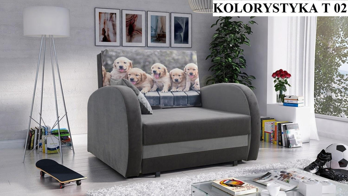SINGLE SOFA BED TOLA 100CM *CHOICE OF COLORS* EASY CLEAN FABRIC / FOAM