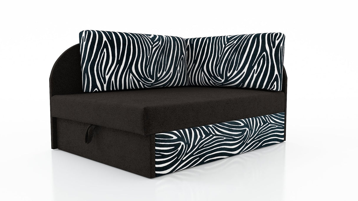 UNIVERSAL CORNER SOFA BED KUBUS CUBE BLACK / ZEBRA Children room