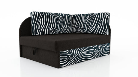 UNIVERSAL CORNER SOFA BED KUBUS CUBE BLACK / ZEBRA Children room