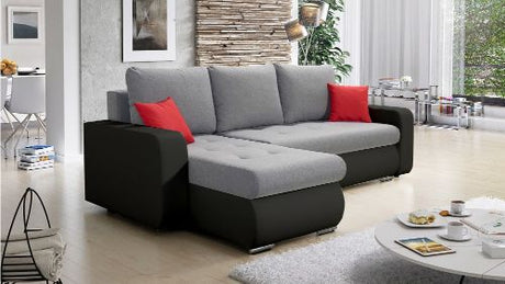 ECKSOFA BETT DAVY FARBAUSWAHL 238CM / FEDERN + SCHAUM