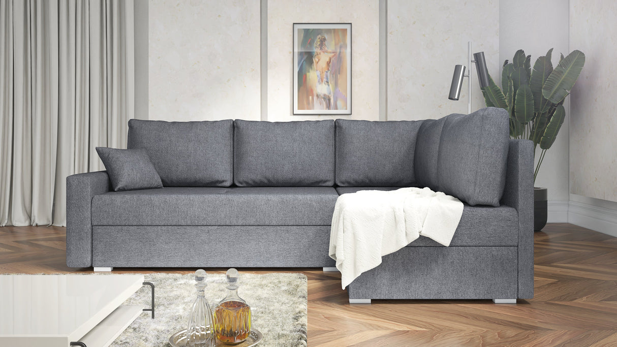 ECKSOFA BETT FINO 228CM + PASSENDER HOCKER / FEDERN + SCHAUMSTOFF