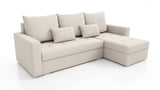 UNIVERSAL ECKSOFA BETT LOTUS 229CM BEIGE PAROS02 / SCHAUM 2X STAURAUM