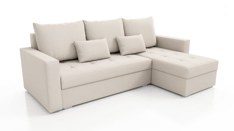UNIVERSAL ECKSOFA BETT LOTUS 229CM BEIGE PAROS02 / SCHAUM 2X STAURAUM