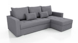 UNIWERSALNA ROZKŁADANA SOFA NAROŻNA LOTUS 229CM SZARA SAWANA 05 2X MIEJSCE DO PRZECHOWYWANIA / PIANKA 2X MIEJSCE DO PRZECHOWYWANIA