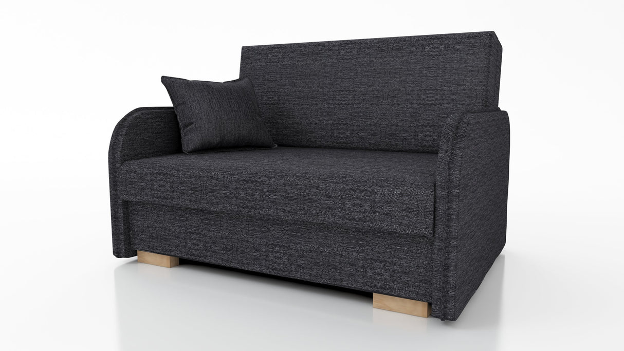 2 SEATER SOFA BED GOLDY 124CM EASY CLEAN FABRIC / SPRINGS + FOAM