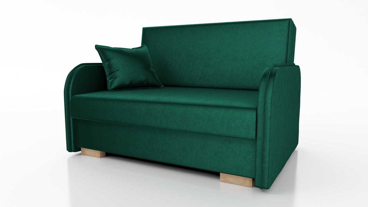 2 SEATER SOFA BED GOLDY 124CM EASY CLEAN FABRIC / SPRINGS + FOAM