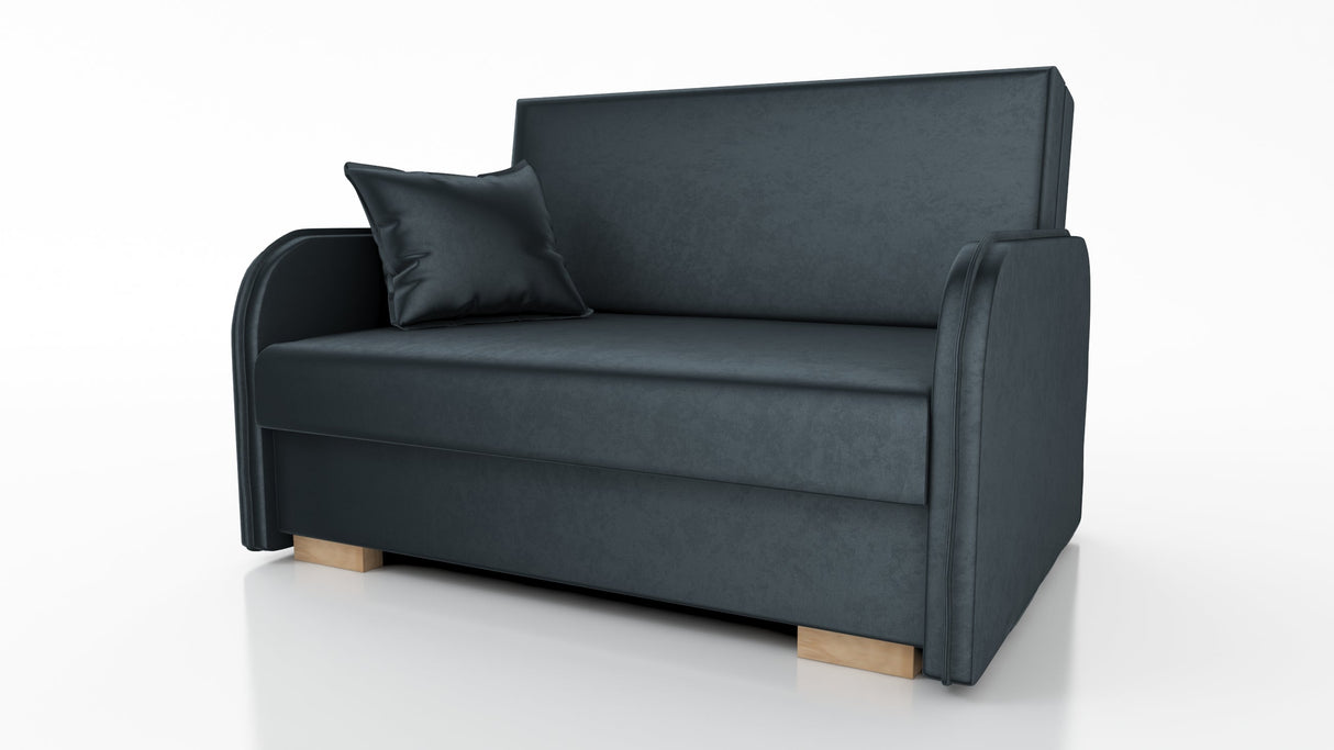 2 SEATER SOFA BED GOLDY 124CM EASY CLEAN FABRIC / SPRINGS + FOAM