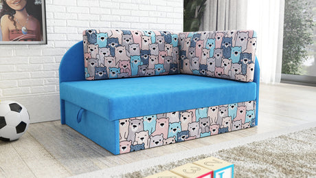 UNIVERSAL CORNER SOFA BED KUBUS CUBE BLUE / TEDDY Children room
